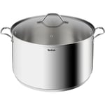 TEFAL Intuition XL Marmite 28 cm inox + couvercle verre, Capacité 8 L, Induction, Acier inoxydable 18/10, Poignées robustes B8646404