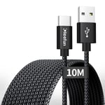 CLEEFUN USB C Cable 10m, USB 2.0 A to Type C Fast Charger Charging Cord for Samsung Galaxy LG Moto Sonyxepria XiaomiRedmi Smartphones,Tablets,Laptop,Security Camera,PS5 Controller,and more(No Data)