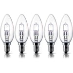 E14 28W Halogenljuskällor, Liten Edison-skruvlampa (SES) 2700K, 5-pack