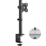 ONKRON Single Monitor Desk Mount for 13-34 Inch Screen, Monitor Arm Desk Mount up to 8 kg - Desk Mounted Monitor Arm VESA 75x75 & VESA 100x100 mm/Rotation Tilt Swivel Monitor Mount Arm D101E-B Black