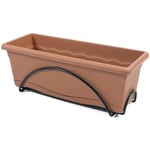 Pot de fleur - PLASTIKEN - Jardinière 50x20cm - Orange - Terracota - 10 L