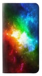 Innovedesire Colorful Rainbow Space Galaxy PU Leather Flip Case Cover For Motorola Moto G7 Power