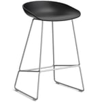 AAS 38 2.0 Bar Stool 65 cm, Stainless Steel / Black