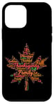 iPhone 12 mini Thanksgiving Maple Leaf Word Cloud Turkey Day Fall Tradition Case