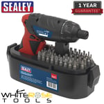 Sealey Cordless Screwdriver Set 3.6V Lithium-Ion Power Tool LED Torch 53pc