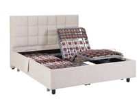 Sommier électrique de relaxation déco 2x48 plots - 2 x 70 x 190 cm - Tissu - Beige - PITUS de DREAMEA