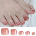 Short Square Toe Nails Simple Foot Nails Fashion Fake Toenails  for Women Girl