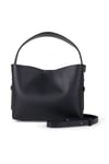 Leata Leather Bag - Black Silver