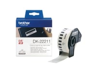 Brother Dk-22211 - Hvid - Rulle (2,9 Cm X 15,2 M) Etiketter - För Brother Ql-1050, 1060, 500, 550, 560, 570, 580, 600, 650, 700, 710, 720, 820