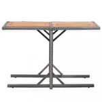 Table de jardin - Anthracite - Resine tressee et bois d'acacia - Gris - Bois massif - Adulte