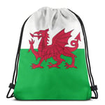 ghjkuyt412 Drawstring Bags National Flag of Wales Authentic Version Unisex Drawstring Backpack Sports Bag Rope Bag Big Bag Drawstring Tote Bag Gym Backpack in Bulk