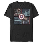 Marvel The Falcon and The Winter Soldier-Hero Box Up Organic Short Sleeve T-Shirt, Black, S