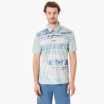 Oakley Golf Mens Aero Stripe Mashie Polo Shirt - Arctic Surf - L