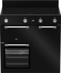 Beko 90cm Black Freestanding Cooker With Induction Cooktop