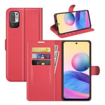 Xiaomi Redmi Note 10      Pu Wallet Case    [Red]