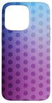 Coque pour iPhone 15 Pro Max Dégradé de couleur bleu clair et violet à pois