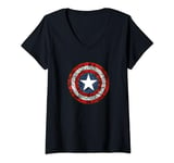 Womens Marvel Captain America Avengers Shield Comic V-Neck T-Shirt