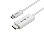 StarTech.com 10ft (3m) USB C to HDMI Cable - 4K 60Hz USB Type C to HDMI 2.0 Video Adapter Cable - Thunderbolt 3 Compatible - Laptop to HDMI Monitor/Display - DP 1.2 Alt Mode HBR2 - White (CDP2HD3MWNL)