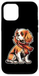 iPhone 12/12 Pro Cavalier King Charles Spaniel Dog Scarf Pumpkin Thanksgiving Case