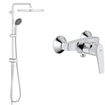 GROHE Colonne de douche avec inverseur manuel Vitalio Start 250, 50% d'économie d'eau et d'énergie, tête de douche 250mm & Mitigeur monocommande Douche Start Flow, robinet douche