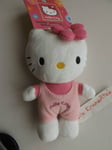 PELUCHE HELLO KITTY SALOPETTE ROSE  16 CM NEUVE AVEC VENTOUSE JEMINI