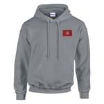 Broderad Tunisian Flag Hoodie i grått Grå M