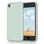 OitiYaa Liquid Silicone Case Compatible with iPhone SE 3/2 (2022/2020), iPhone 8/7 Case, 4.7 Inch, Soft Ultra Slim Protective Shockproof Phone Case with Anti-Scratch Microfiber Lining，Mint Green