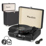 RP114BK Briefcase Record Player with Built-in Speakers and LP Vinyl Case - Black