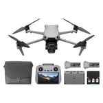 Bundle Fly More DJI Air 3S (radiocommande RC 2 avec écran), drone avec caméras grand-angle CMOS 1'' & télé moyenne pour adultes, 4K/60 ips, détection omnidir. et 3 batteries pour un temps de vol accru