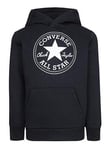 Converse Younger Boys Fleece Chuck Patch Overhead Hoody - Black, Black, Size 2-3 Years