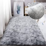 Jn.songs - Tapis Salon à Poils Longs, Tapis Shaggy Moderne Design pour Chambre, Couloir, Dimension - 120x200cm Gris Clair