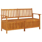 Banc De Jardin Meuble De Patio D'extérieur Terrasse De Rangement 148 Cm Bois D'acacia Solide Helloshop26 02_0011795