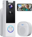 XTU Wireless Video Doorbell No Subscription-2K HD Security Doorbell Camera-Loca