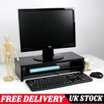 Monitor Stand Desk Riser Wood Computer Pc Tv Laptop / Smartphone Holder UK