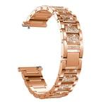 Huawei Watch GT / Samsung Gear S2 22mm dekorerat klockband - Rosa Guld