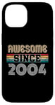 Coque pour iPhone 14 20 ans, génial depuis 2004, 20e anniversaire de Vintage Retro