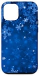 iPhone 12/12 Pro Navy Blue Snowflakes Icy Snowflake Aura Winter Holiday Case