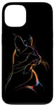 iPhone 13 Vibrant Cat Silhouette Line Drawing Beauty Case