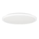 Eglo Plafonnier LED en saillie Rovito, lampe de plafond ronde avec télécommande, éclairage pour salle de bains, plastique blanc, blanc chaud - froid, IP44, Ø 39 cm