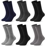 L&K-II 10 paires de chaussettes diabétiques homme sans coutures sans ceinture élastique chaussettes longues chaussettes business coton noir 2423 39-42