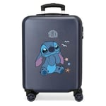 Disney Valise pour Enfants Rigide Fermeture à Combinaison latérale 4 Roues Bagages à Main est en ABS, Un matériau Rigide et léger., Bleu, Valise Cabine, Excité, Valigia da cabina, Valise