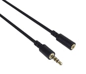 PremiumCord 3.5mm 4 Pin Audio Voice Audio Jack Cable - Allows Microphone to Use Aux Headset Audio Extension Cable M/F - Length 2m