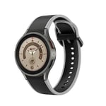 System-S Bracelet 20mm en Silicone pour Samsung Galaxy Watch 5 4 Smartwatch Beige Noir, Beige + Noir, Eine Grösse