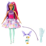 Barbie The Glyph A Touch of Magic Poupée et accessoires avec tenue fantastique, animal de compagnie, laisse et accessoires de mode, JCW50