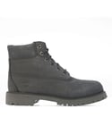 Timberland Boys Boy's 6 Inch Lace Up Waterproof Boots in Black - Grey - Size UK 1