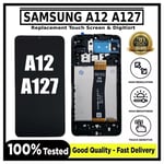 For Samsung A12 A127 LCD  Screen Display Digitizer Replacement With Frame Black