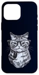 Coque pour iPhone 16 Pro Max Chat ringard tenant une souris d'ordinateur mignon chaton geek