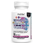 Liposomal Vitamin B Complex Softgels - 9 Methylated B Vitamins for Easily Absorbed, Vitamin B6, Folate & Inositol, 10x Better Absorption, 90-Day Supply, 90 Softgels (Pack of 1)