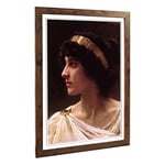 Big Box Art Framed Print of William Adolphe Bouguereau Irene Design | Wall Art Picture | Home Decor for Kitchen, Living Room, Bedroom, Hallway, Walnut, A2 / 24.5x18 Inch / 62x45cm