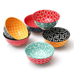 DOWAN Porcelain Dessert Bowls, 300 ml Vibrant Colours Ice Cream Bowls, Φ11.4 cm Cute Small Snack Bowls Set, Condiment, Microwave and Dishwasher Safe, Lightweight, Set of 6 | Christmas,Housewarming